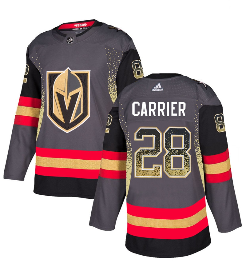 Vegas Golden Knights 28 William Carrier Gray Drift Fashion Jersey Vegas Golden Knights 28 William Carrier Gray Drift Fashion Jersey
