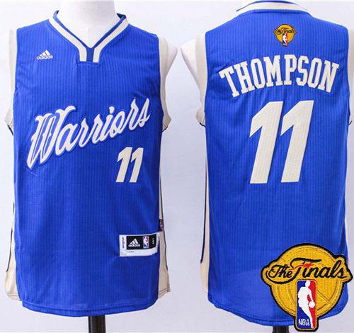 Warriors #11 Klay Thompson Blue 2015-2016 Christmas Day The Finals Patch Stitched NBA Jersey Warriors #11 Klay Thompson Blue 2015-2016 Christmas Day The Finals Patch Stitched NBA Jersey