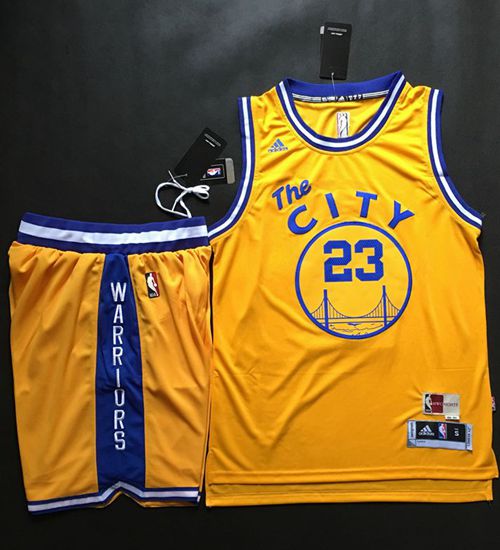 Warriors #23 Draymond Green Gold Throwback The City A Set Stitched NBA Jersey Warriors #23 Draymond Green Gold Throwback The City A Set Stitched NBA Jersey