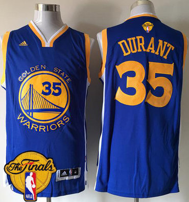 Warriors #35 Kevin Durant Blue Road The Finals Patch Stitched NBA Jersey Warriors #35 Kevin Durant Blue Road The Finals Patch Stitched NBA Jersey