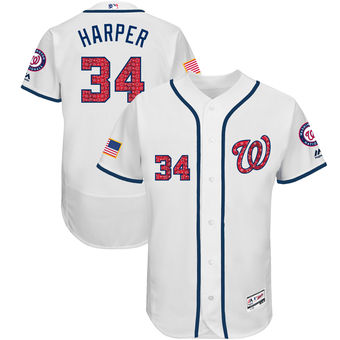 Washington Nationals Bryce Harper Majestic 2017 Stars & Stripes Authentic Collection FlexBase Player Jersey - White Washington Nationals Bryce Harper Majestic 2017 Stars & Stripes Authentic Collection FlexBase Player Jersey - White