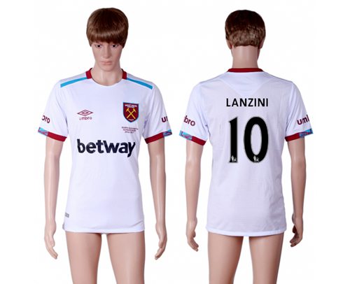 West Ham United #10 Lanzini Away Soccer Club Jersey