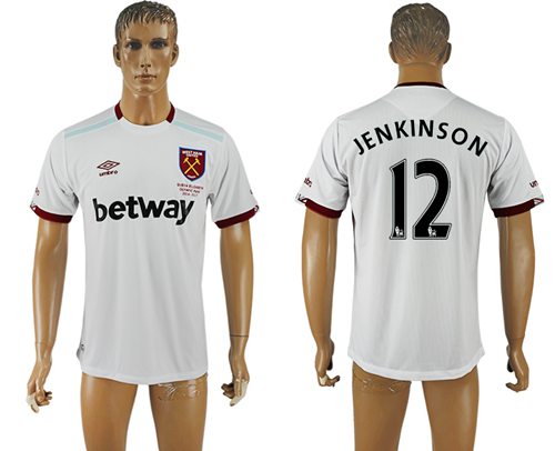 West Ham United #12 Jenkinson Away Soccer Club Jersey West Ham United #12 Jenkinson Away Soccer Club Jersey