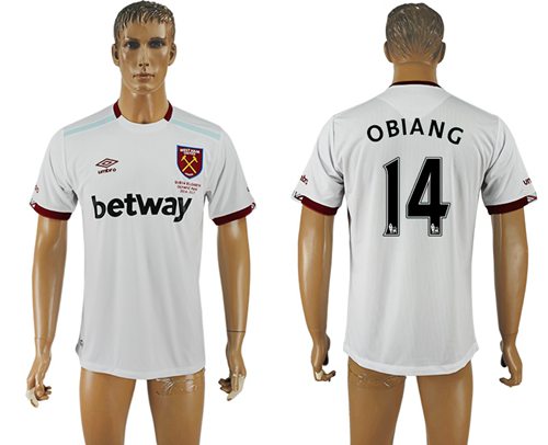 West Ham United #14 Obiang Away Soccer Club Jersey West Ham United #14 Obiang Away Soccer Club Jersey