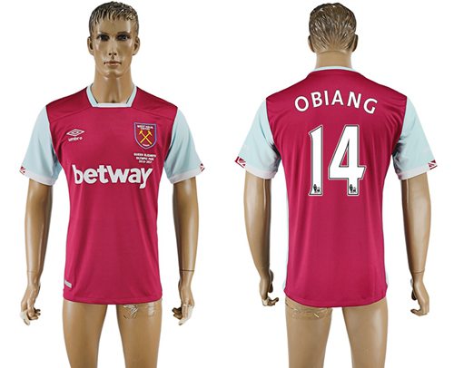 West Ham United #14 Obiang Home Soccer Club Jersey West Ham United #14 Obiang Home Soccer Club Jersey