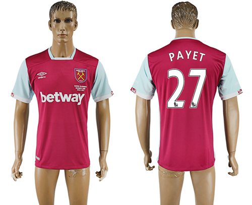 West Ham United #27 Payet Home Soccer Club Jersey West Ham United #27 Payet Home Soccer Club Jersey