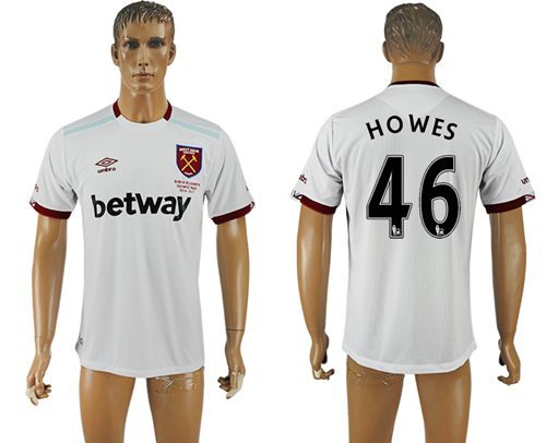 West Ham United #46 Howes Away Soccer Club Jersey West Ham United #46 Howes Away Soccer Club Jersey