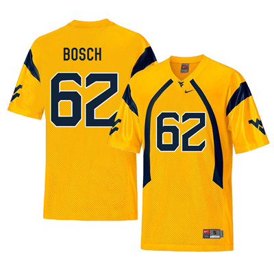 West Virginia Mountaineers 62 Kyle Bosch Gold College Football Jersey West Virginia Mountaineers 62 Kyle Bosch Gold College Football Jersey