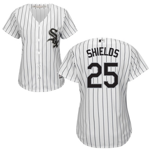 White Sox #25 James Shields White(Black Strip) Home Women's Stitched MLB Jersey White Sox #25 James Shields White(Black Strip) Home Women's Stitched MLB Jersey
