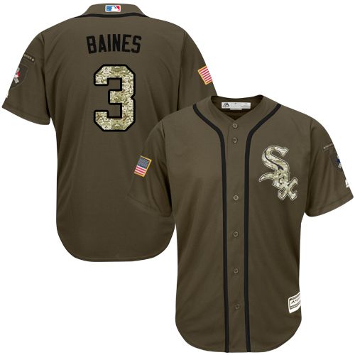 White Sox #3 Harold Baines Green Salute to Service Stitched MLB