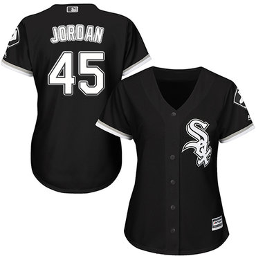 White Sox #45 Michael Jordan Black Alternate Women's Stitched MLB Jersey White Sox #45 Michael Jordan Black Alternate Women's Stitched MLB Jersey
