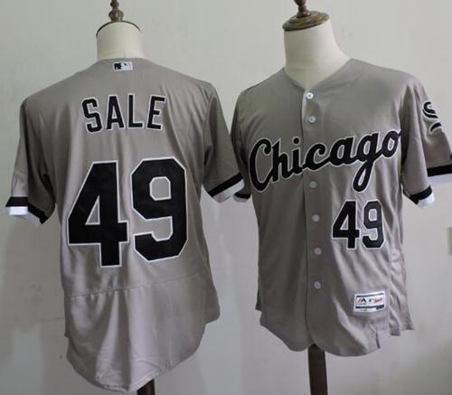 White Sox #49 Chris Sale Grey Flexbase Authentic Collection Stitched MLB Jersey White Sox #49 Chris Sale Grey Flexbase Authentic Collection Stitched MLB Jersey