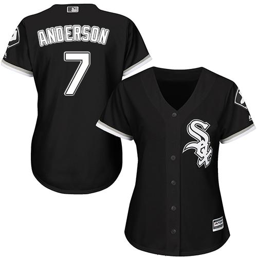 White Sox #7 Tim Anderson Black Alternate Women's Stitched MLB Jersey White Sox #7 Tim Anderson Black Alternate Women's Stitched MLB Jersey