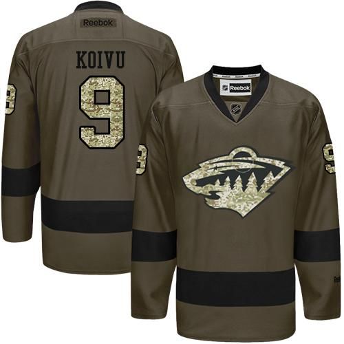 Wild #9 Mikko Koivu Green Salute to Service Stitched NHL Jersey Wild #9 Mikko Koivu Green Salute to Service Stitched NHL Jersey