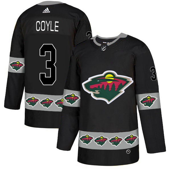 Wild 3 Charlie Coyle Black Team Logos Fashion Adidas Jersey Wild 3 Charlie Coyle Black Team Logos Fashion Adidas Jersey