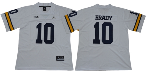 Wolverines #10 Tom Brady White Jordan Brand Limited Stitched NCAA Jersey Wolverines #10 Tom Brady White Jordan Brand Limited Stitched NCAA Jersey