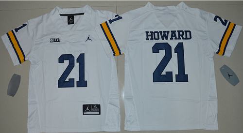 Wolverines #21 Desmond Howard White Jordan Brand Stitched Youth NCAA Jersey Wolverines #21 Desmond Howard White Jordan Brand Stitched Youth NCAA Jersey