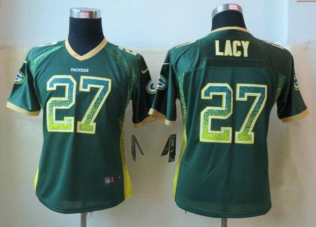 Women 2013 NEW NEW Green Bay Packers 27 Eddie Lacy Drift Fashion Green Elite Jerseys