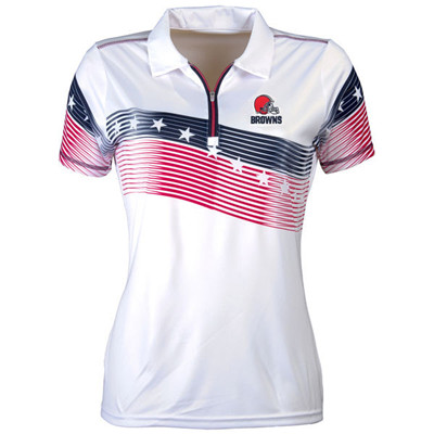 Women's Antigua Cleveland Browns White Patriot Polo
