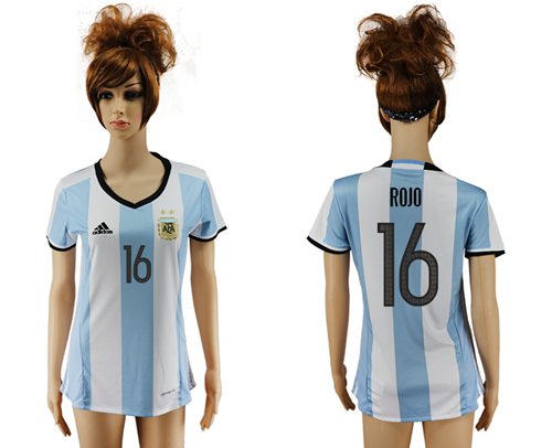 Women's Argentina #16 Rojo Home Soccer Country Jersey Women's Argentina #16 Rojo Home Soccer Country Jersey
