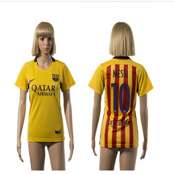 Women's Barcelona #10 Messi Away Soccer Club Jersey