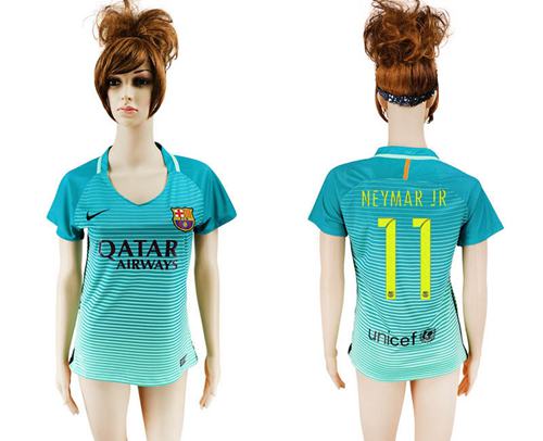 Women's Barcelona #11 Neymar Jr Sec Away Soccer Club Jersey Women's Barcelona #11 Neymar Jr Sec Away Soccer Club Jersey
