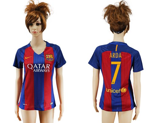 Women's Barcelona #7 Arda Home Soccer Club Jersey Women's Barcelona #7 Arda Home Soccer Club Jersey