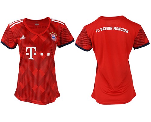 Women's Bayern Munchen Blank Home Soccer Club Jersey Women's Bayern Munchen Blank Home Soccer Club Jersey