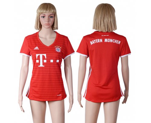 Women's Bayern Munchen Blank Home Soccer Club Jersey Women's Bayern Munchen Blank Home Soccer Club Jersey