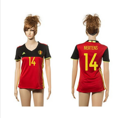 Women's Belgium #14 Mertens Red Home Soccer Country Jersey