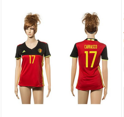 Women's Belgium #17 Carrasco Red Home Soccer Country Jersey