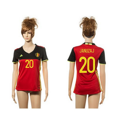 Women's Belgium #20 Januzaj Red Home Soccer Country Jersey