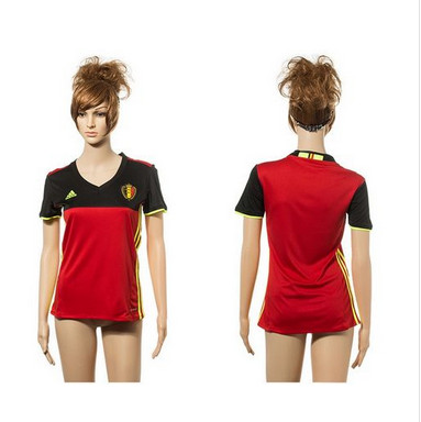 Women's Belgium Blank Red Home Soccer Country Jersey