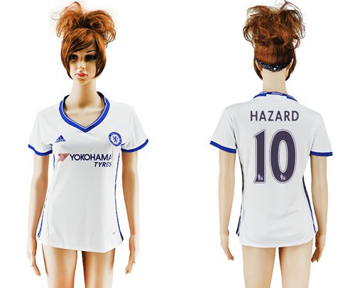 Women's Chelsea #10 Hazard Sec Away Soccer Club Jersey Women's Chelsea #10 Hazard Sec Away Soccer Club Jersey