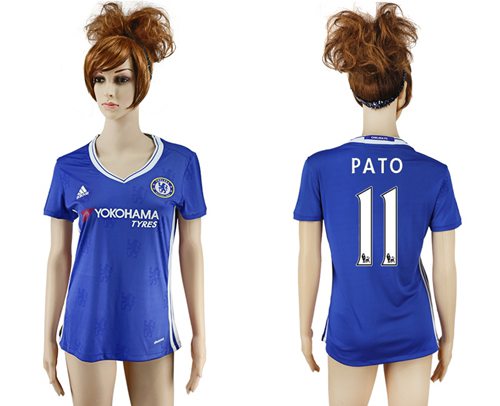 Women's Chelsea #11 Pato Home Soccer Club Jersey Women's Chelsea #11 Pato Home Soccer Club Jersey