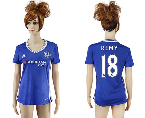 Women's Chelsea #18 Remy Home Soccer Club Jersey Women's Chelsea #18 Remy Home Soccer Club Jersey