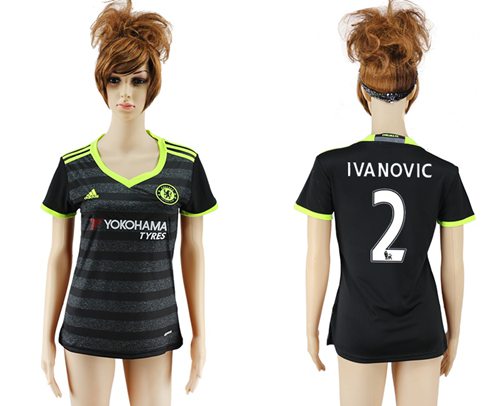 Women's Chelsea #2 Ivanovic Away Soccer Club Jersey Women's Chelsea #2 Ivanovic Away Soccer Club Jersey