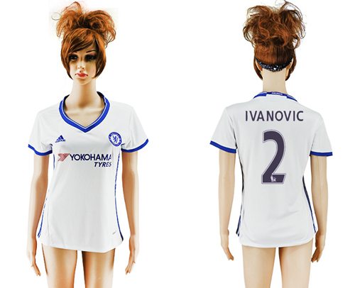 Women's Chelsea #2 Ivanovic Sec Away Soccer Club Jersey Women's Chelsea #2 Ivanovic Sec Away Soccer Club Jersey