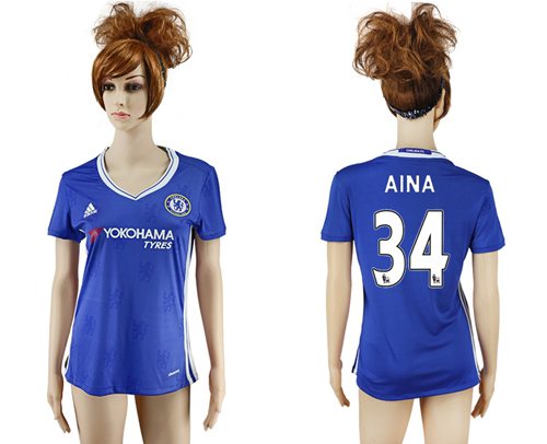 Women's Chelsea #34 Aina Home Soccer Club Jersey Women's Chelsea #34 Aina Home Soccer Club Jersey