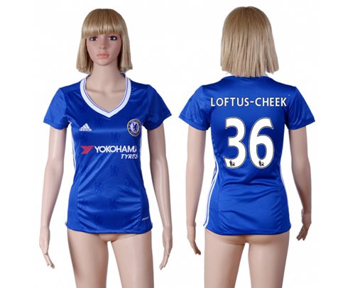 Women's Chelsea #36 Loftus-Cheek Home Soccer Club Jersey Women's Chelsea #36 Loftus-Cheek Home Soccer Club Jersey