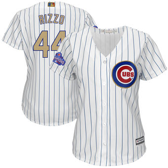 Women's Chicago Cubs Anthony Rizzo Majestic White 2017 Gold Program Player Jersey Women's Chicago Cubs Anthony Rizzo Majestic White 2017 Gold Program Player Jersey