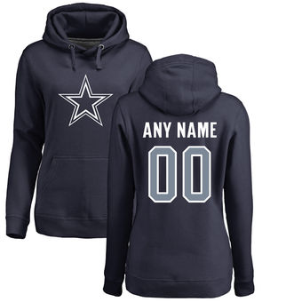 Women's Dallas Cowboys Pro Line Navy Any Name & Number Logo Personalized Pullover Hoodie Women's Dallas Cowboys Pro Line Navy Any Name & Number Logo Personalized Pullover Hoodie