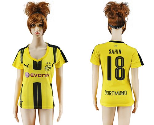 Women's Dortmund #18 Sahin Home Soccer Club Jersey Women's Dortmund #18 Sahin Home Soccer Club Jersey