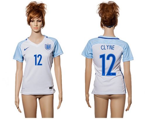 Women's England #12 Clyne Home Soccer Country Jersey Women's England #12 Clyne Home Soccer Country Jersey