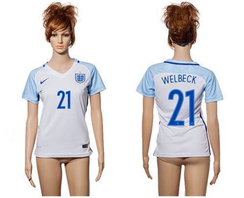 Women's England #21 Welbeck Home Soccer Country Jersey Women's England #21 Welbeck Home Soccer Country Jersey