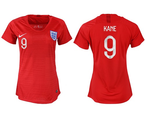 Women's England #9 Kane Away Soccer Country Jersey Women's England #9 Kane Away Soccer Country Jersey