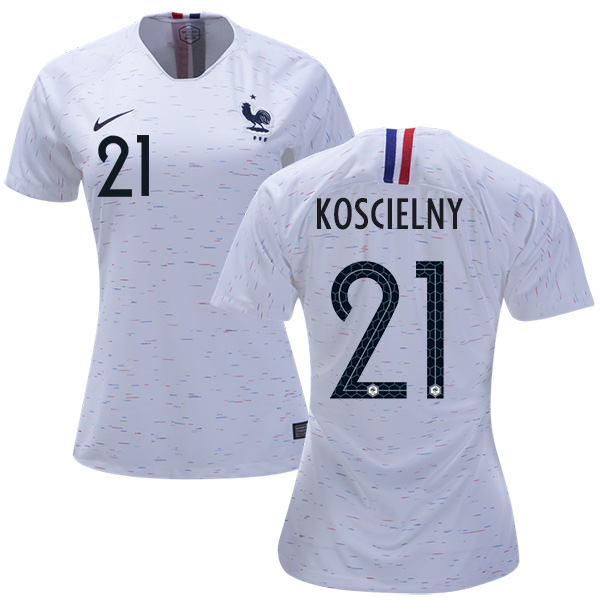 Women's France #21 Koscielny Away Soccer Country Jersey Women's France #21 Koscielny Away Soccer Country Jersey