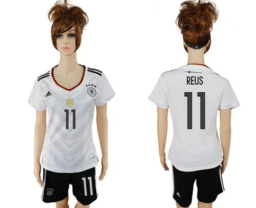 Women's Germany #11 Reus White Home Soccer Country Jersey Women's Germany #11 Reus White Home Soccer Country Jersey