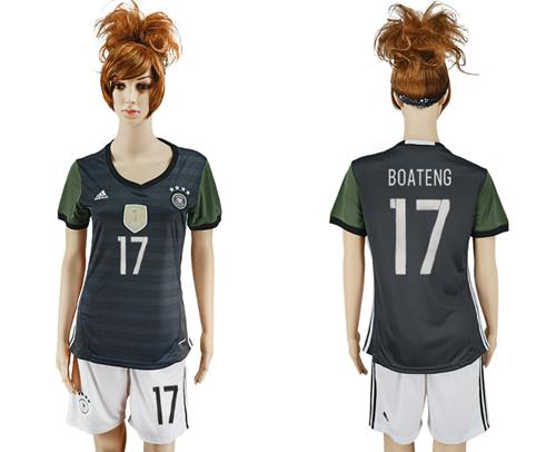 Women's Germany #17 Boateng Away Soccer Country Jersey Women's Germany #17 Boateng Away Soccer Country Jersey