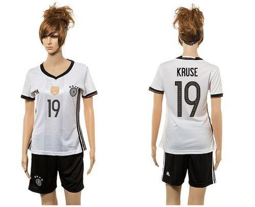Women's Germany #19 Kruse White Home Soccer Country Jersey
